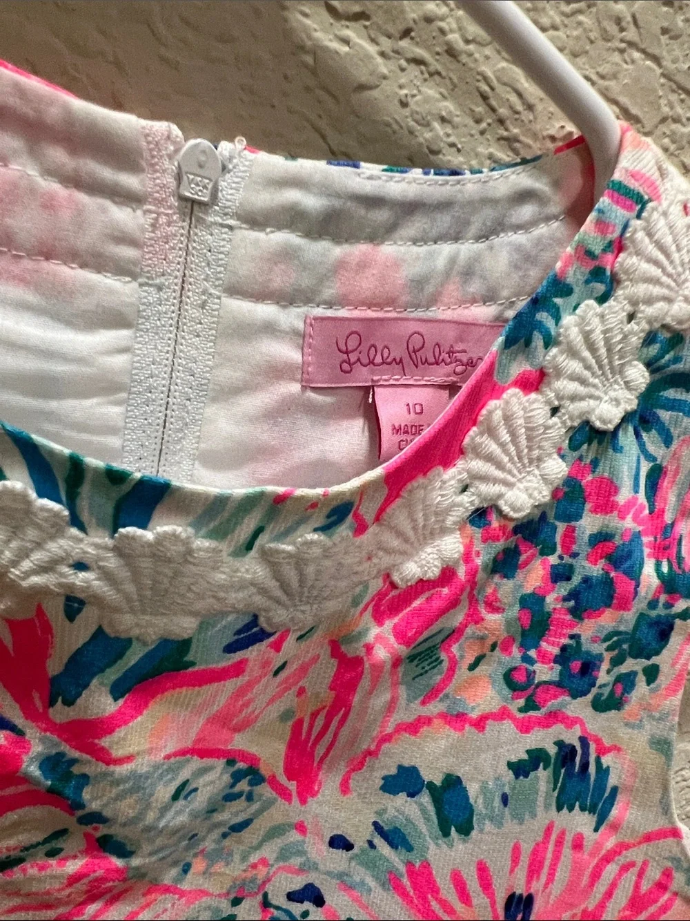 Lilly Pulitzer Girls shift in pink seaing things size 10 EUC - Picture 2 of 3